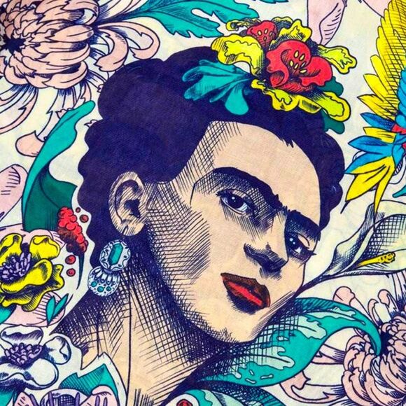 XMAS SALE Iconic Frida Kahlo Large Scarf Shawl - Picture 4 of 8
